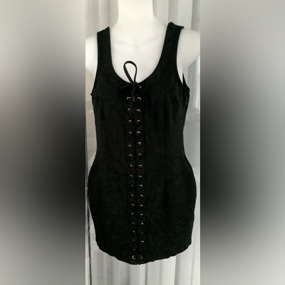 GUESS LOS ANGELES LACE UP BODYCON DRESS